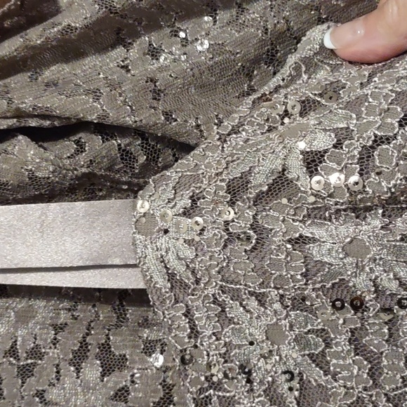 R&M Richards Lace Sequin Dress with Matching Boloro - Picture 4 of 15